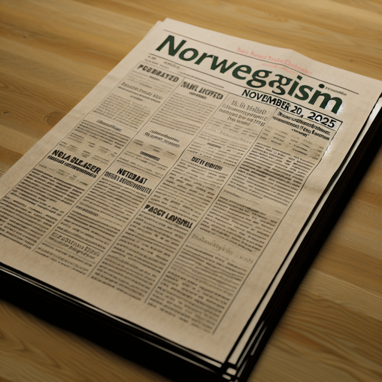 Key Political Issues in Norwegian Papers - November 20, 2025