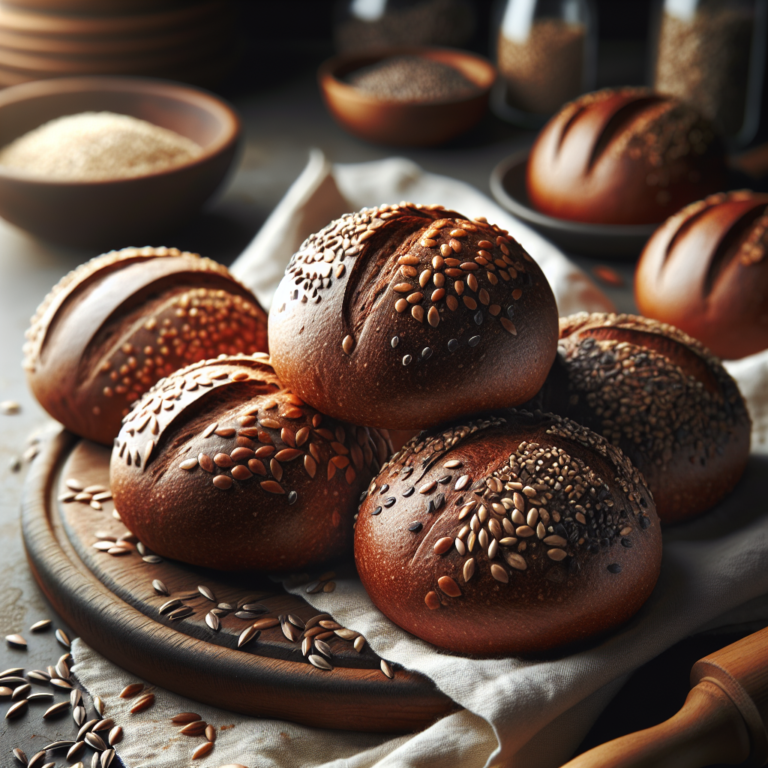 Homemade Nordic Rye Hamburger Buns with Seeds