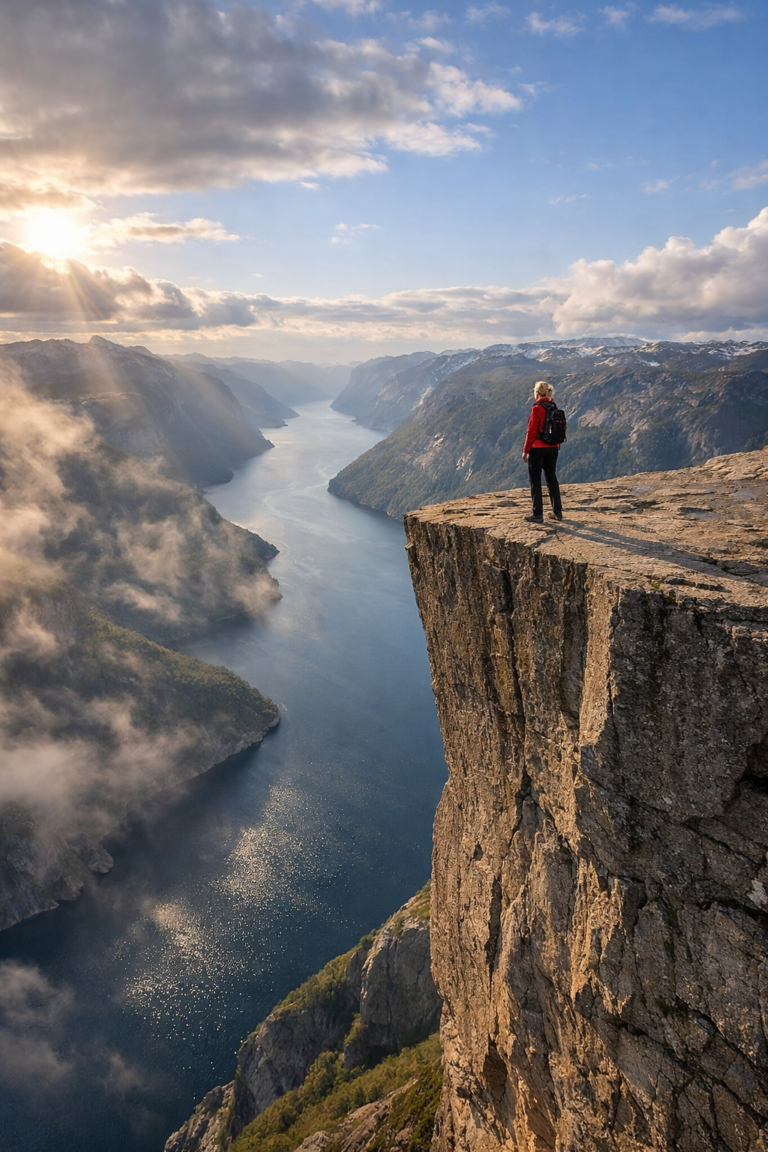 Norway’s Iconic Cliff Above the Fjords
